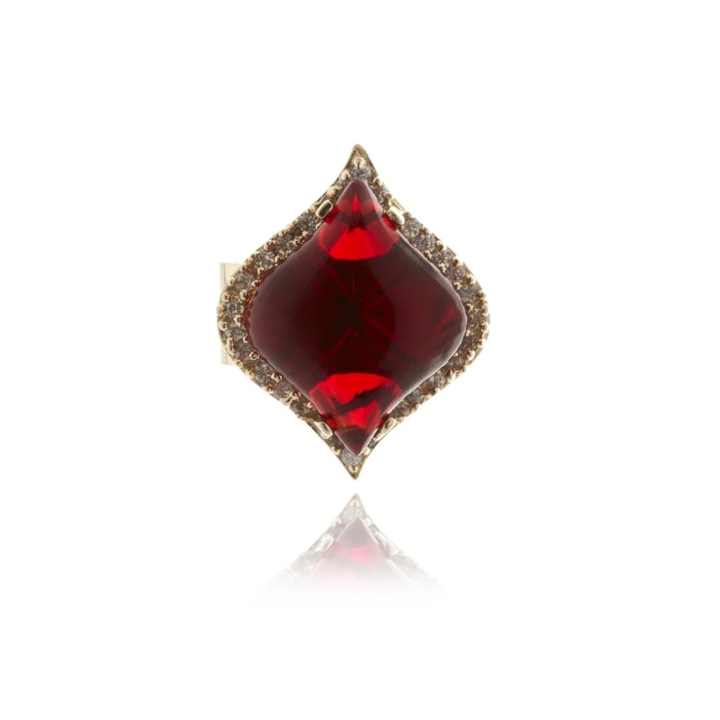 Thumbnail of Gold Petal Garnet Ring image