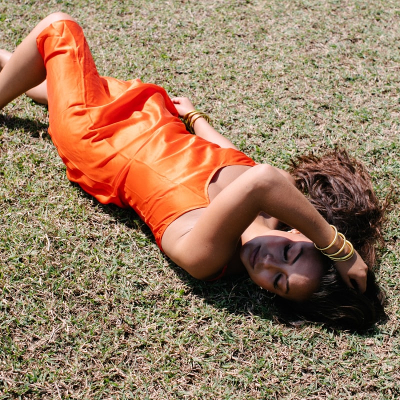 Thumbnail of The Prairie Sundrop Slip Dress - Orange Poppy image