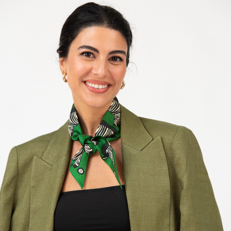 Green outlet silk scarf