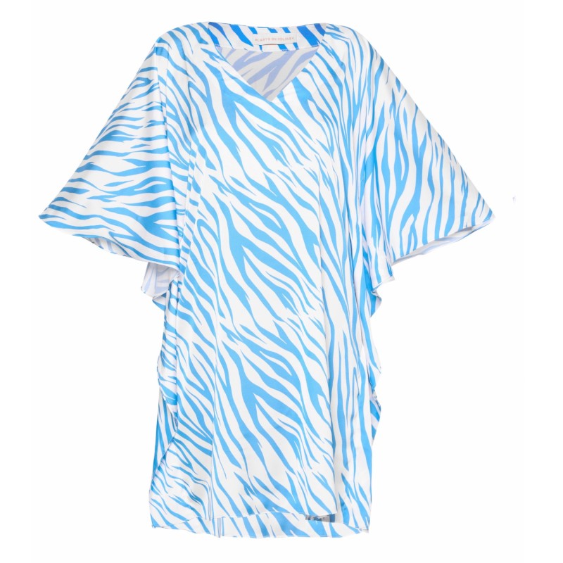 Zebra Print Short Dress Blue by Always On Holiday