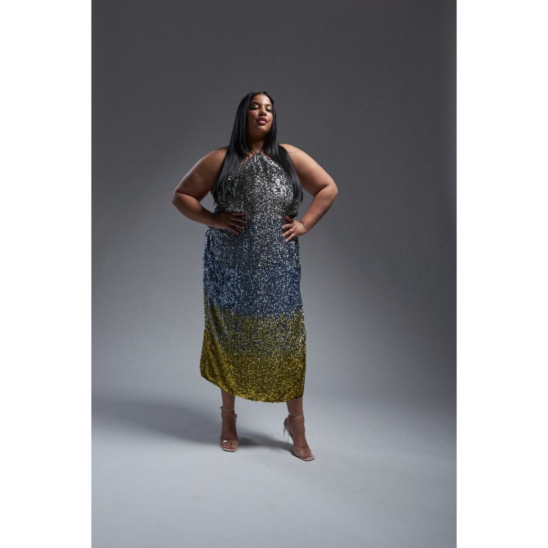 Thumbnail of Zephyr Midi Dress In Ombre Sequins image