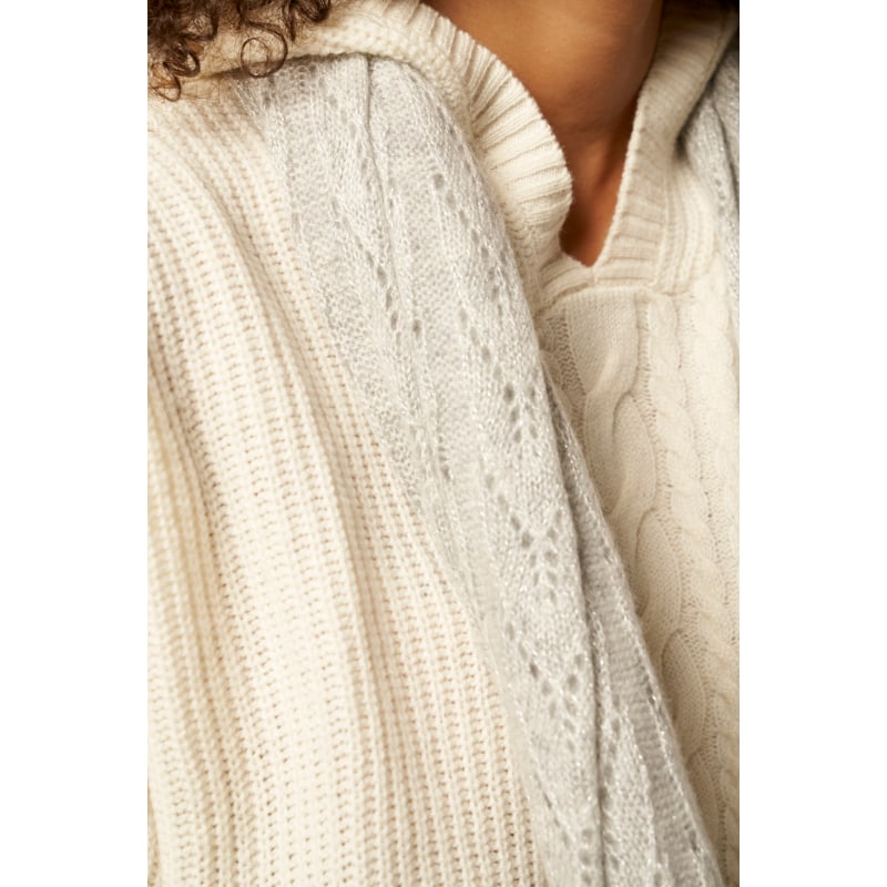 Thumbnail of Cashmere Pointelle Scarf - Neutrals image