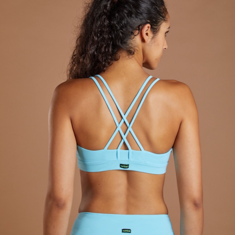 Hooded Sports Bra - Blue, NUMBAT