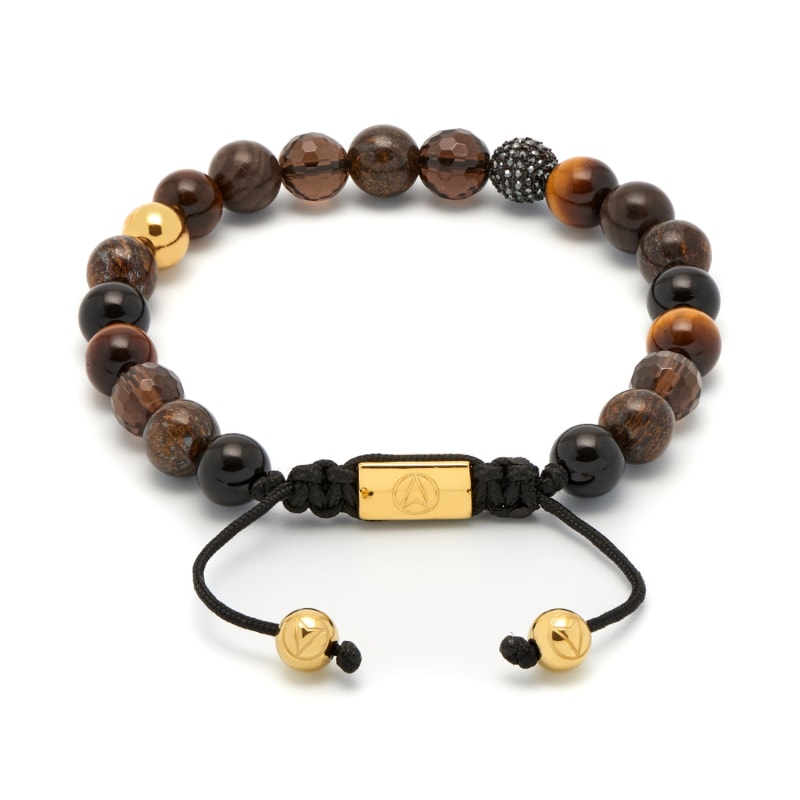 Thumbnail of Mixed Brown Semi-Precious Stones & Black Crystal Bracelet image