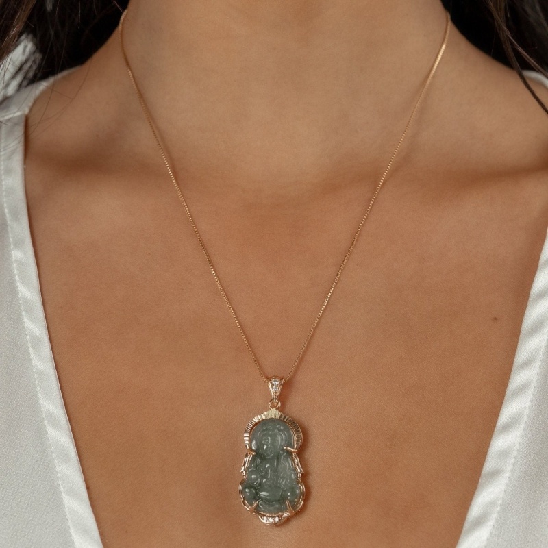 Small buddha on sale necklace