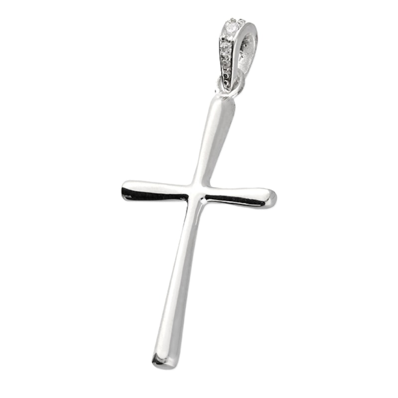 Thumbnail of Silver Cross With Cubic Zirconia Bale image