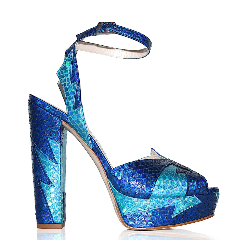 Thumbnail of Zia Electric Blue Platform Heel image