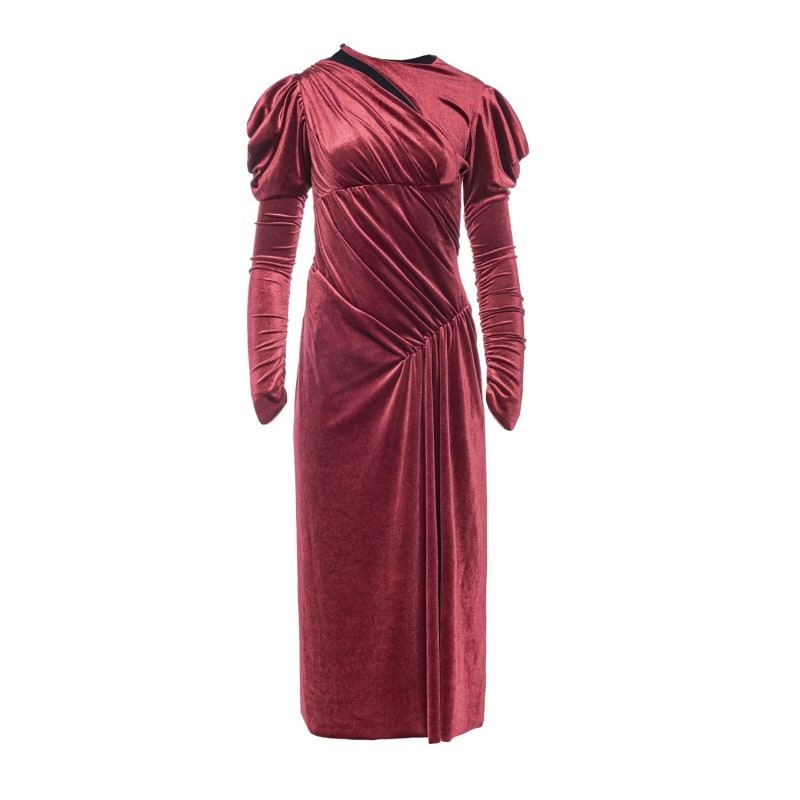 Thumbnail of Zimil Draped Midi Dress Red Topaz image