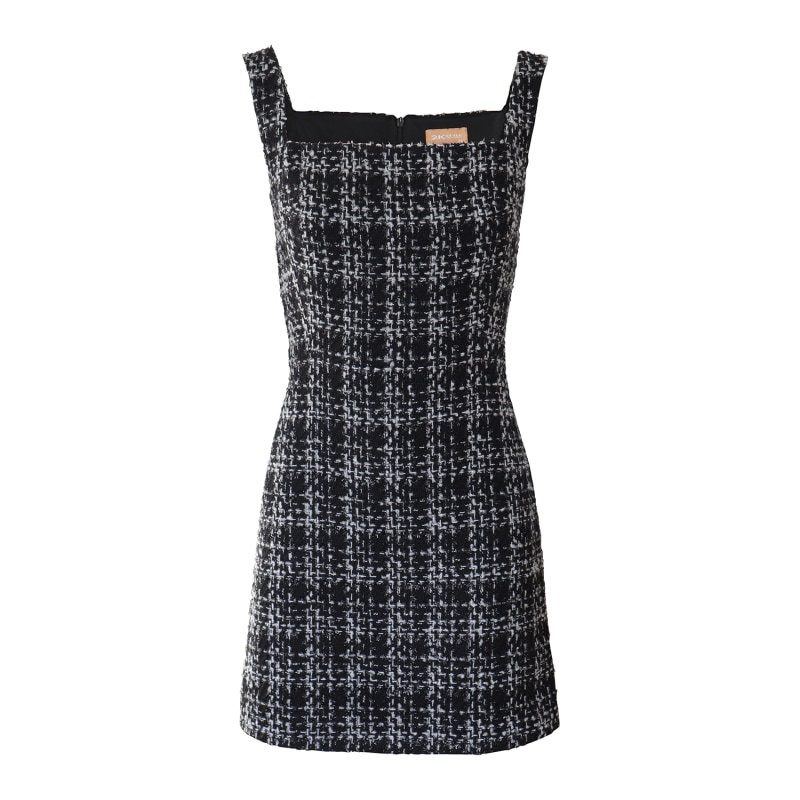 Thumbnail of Zina Metallic A-line Tweed Mini Dress - Black image