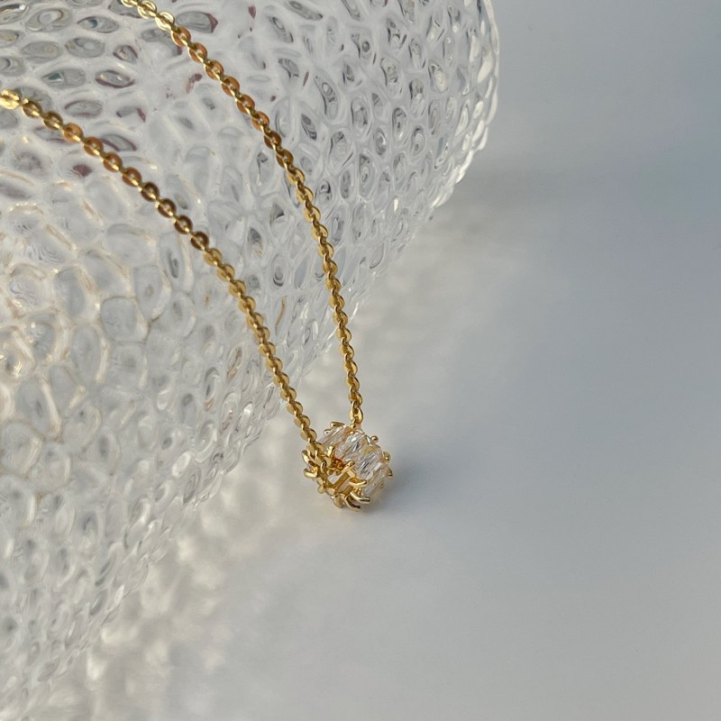 Thumbnail of Zirconia Cylinder Pendant Necklace image