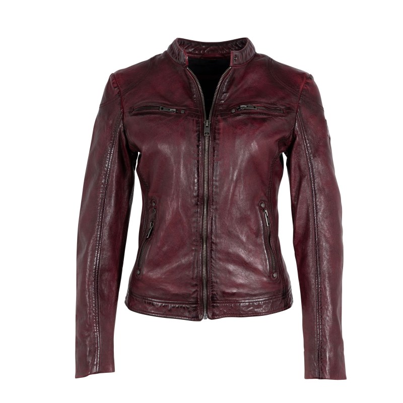 Thumbnail of Ziya Rf Leather Jacket, Dusty Red image
