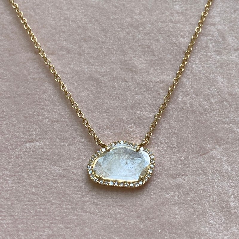 Thumbnail of Diamond Slice Necklace In 14K Yellow Gold Dream image