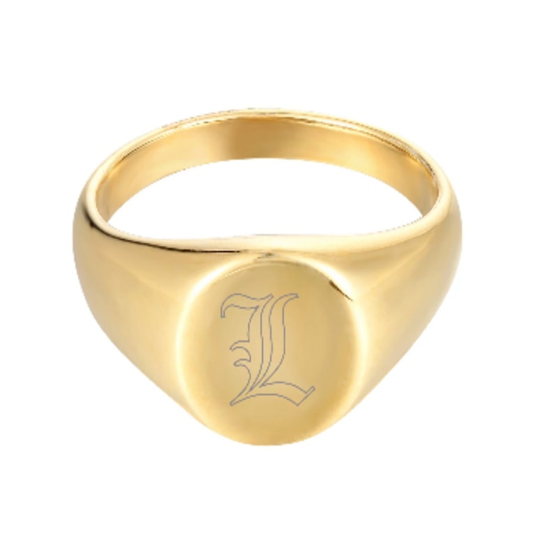 Old english top letter ring
