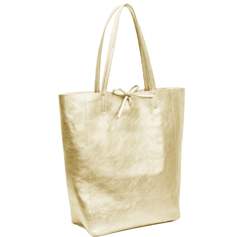 Gold leather tote bag clearance