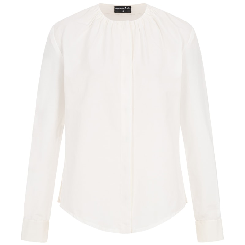 Gathered Neck Shirt White | Marianna Déri | Wolf & Badger