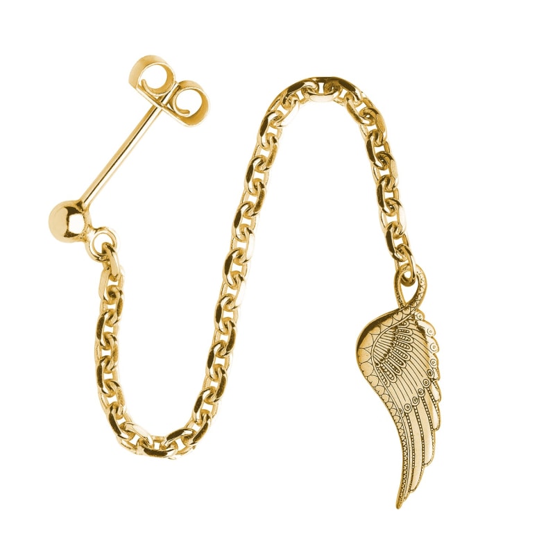 Thumbnail of Gold Wing Single Long Drop Earring image