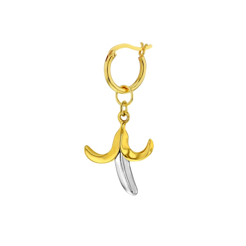 Thumbnail of 2 Tone Sterling Silver & 18Kt Gold Plated Mini Banana Pendant on Gold Chain image