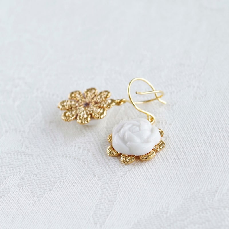 Thumbnail of Everyday Porcelain Camellia Flower Charm Earrings image