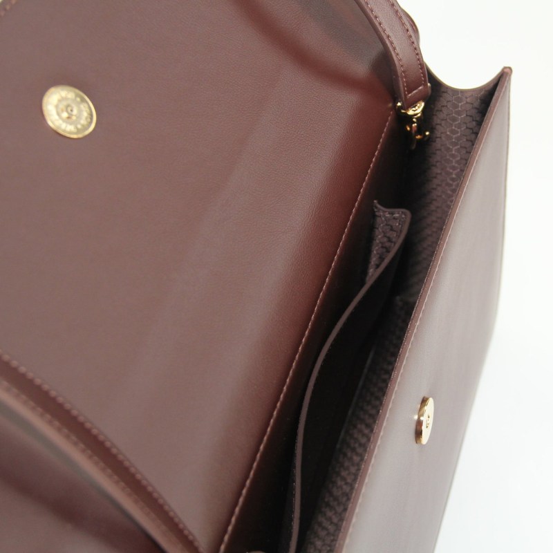 Thumbnail of Chestnut Soft Double Flap Crossbody Bag/ Gold Hardware image