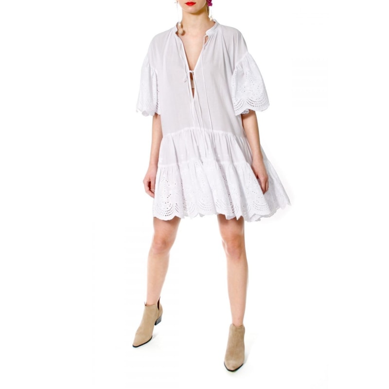 Thumbnail of Tenneisha White Boho Mini Dress image