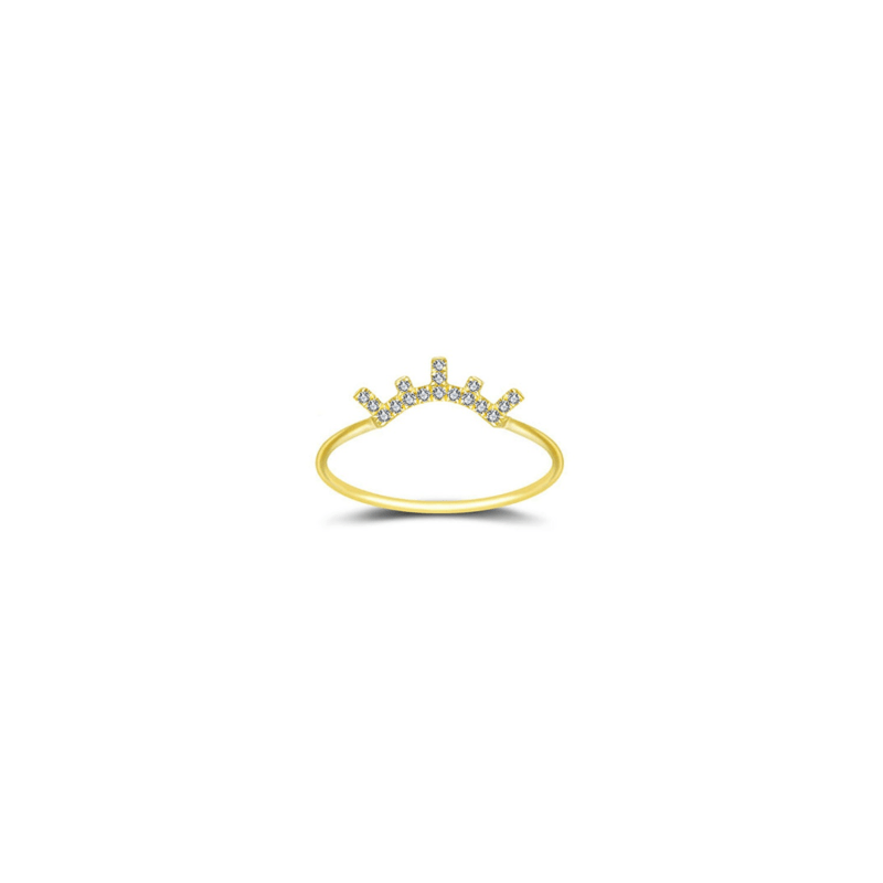 Thumbnail of 18K Yellow Gold Eyelash Shape Diamond Ring image