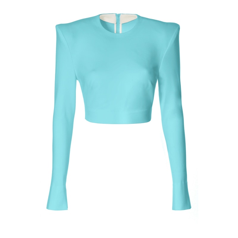 Thumbnail of Zoey Blue Radiance Long Sleeve Crop Top image