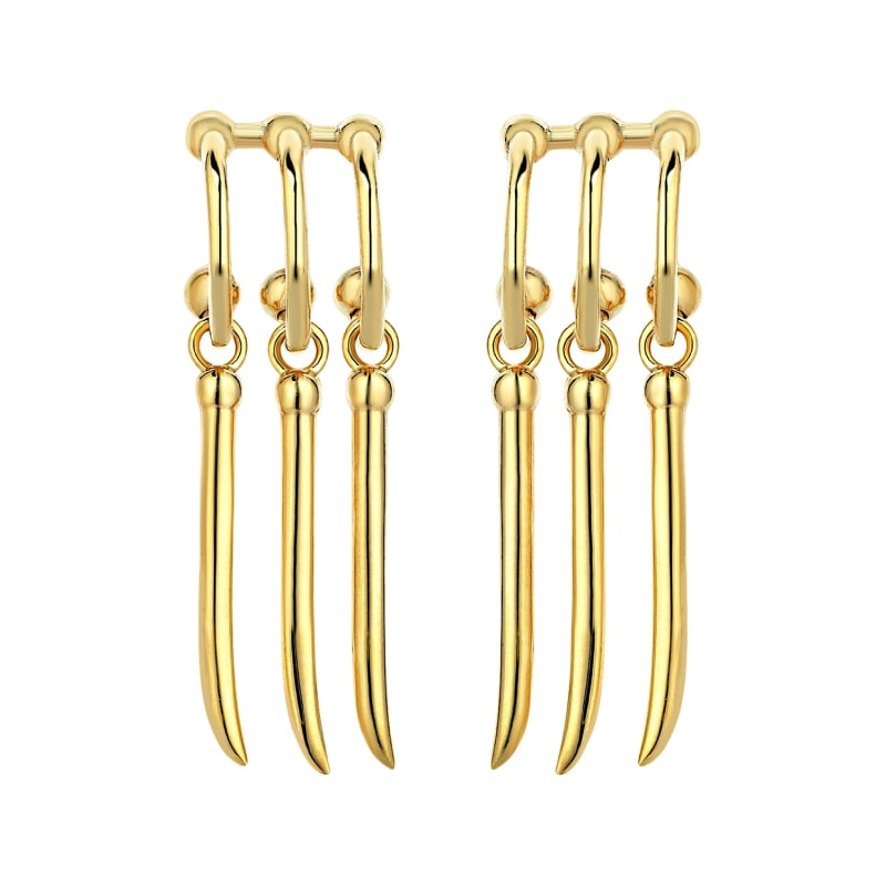 Thumbnail of Zoro Earrings Gold Plated Zoro Cosplay Earrings Anime Inspired Jewelry Dangle Earrings image