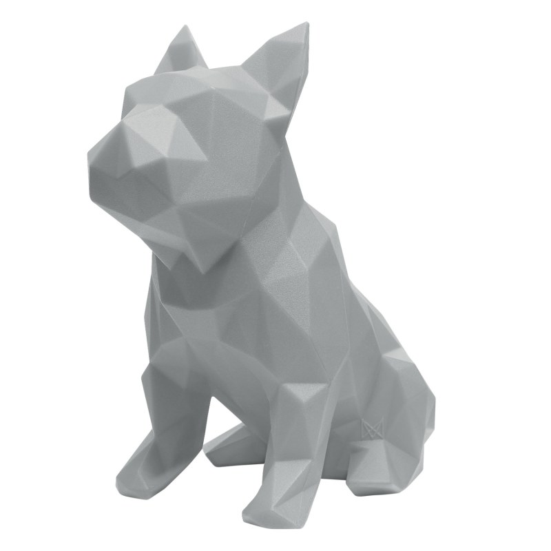 Thumbnail of French Bulldog Geometric Sculpture Frank In Light Grey image