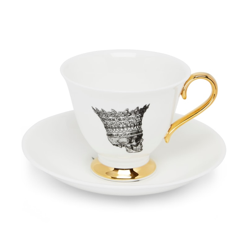 Thumbnail of Skull In Crown Teacup & Saucer image