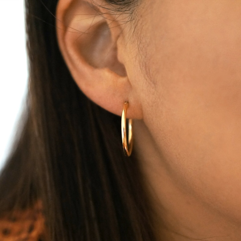 Thumbnail of Midi Hoops Solid Gold image