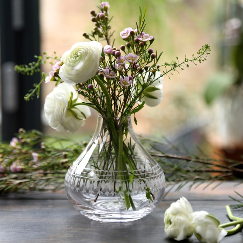 Thumbnail of A Hand-Engraved Crystal Vase With Ovals Design image