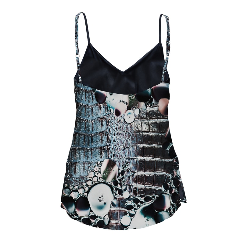 Thumbnail of Silk Camisole - Metallic Crocodile & Bubbles Print image