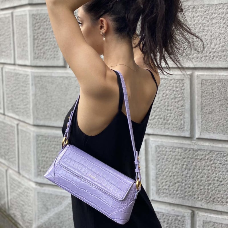 Amelia Shoulder Bag Purple Sinbono Wolf Badger