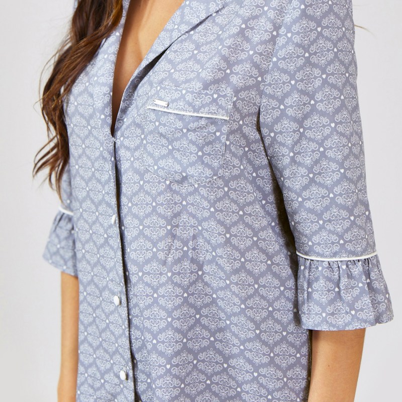 Thumbnail of Mix & Match Romance Print Blouse In Grey image