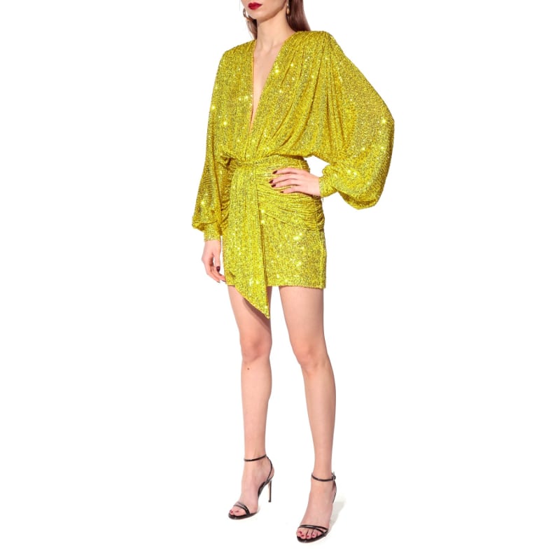 Thumbnail of Kaia Bright Lime Mini Sequin Dress image