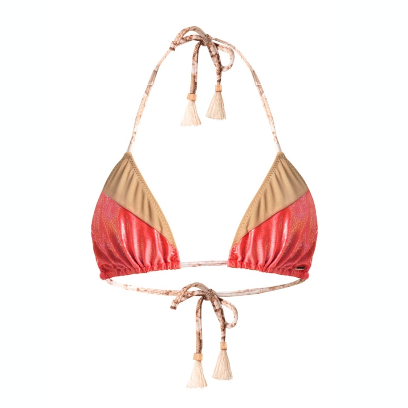 Thumbnail of Coral Gold Snake Tie Triangle Bikini Top Andressa Sa Caleta image