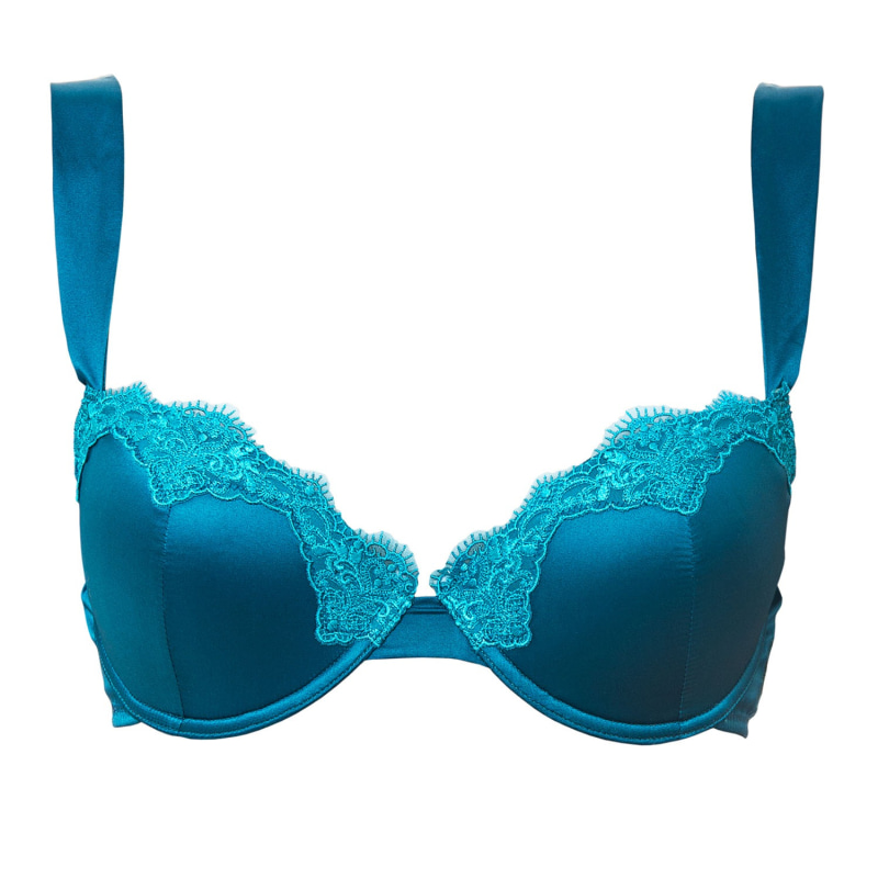 Tallulah Love Opulent Lace In Peacock Suspender in Blue Womens Clothing Lingerie Lingerie and panty sets 