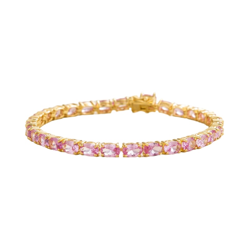 Pink sapphire tennis bracelet clearance