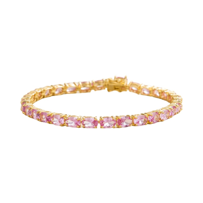 Thumbnail of Salto Gold Tennis Bracelet In Pink Sapphire image