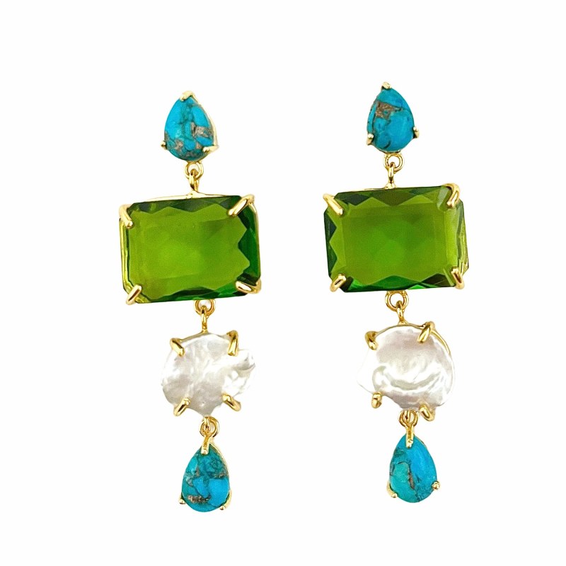 Thumbnail of Oceania Earrings Green & Blue image