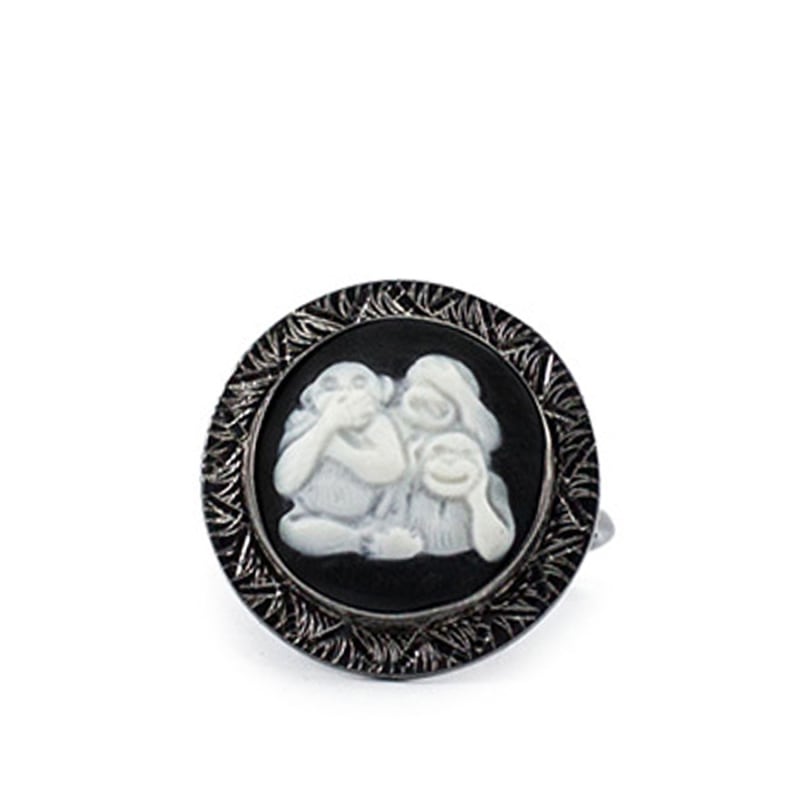 Thumbnail of Three Wise Monkeys Cameo Ring image