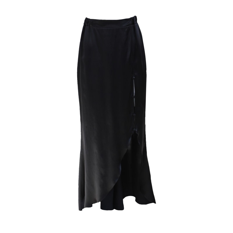 Thumbnail of Godet Skirt With Slit Black image