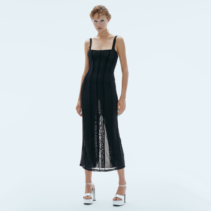 Thumbnail of Siren Mesh Midi Dress Black image