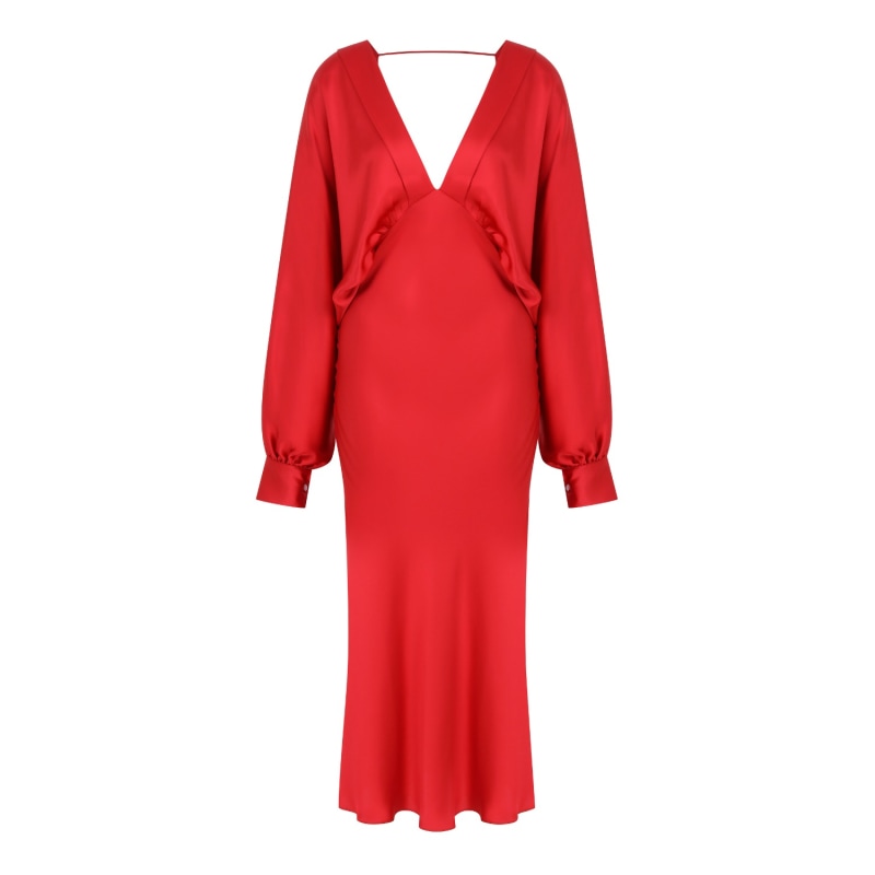 Thumbnail of Mila Satin Dress In Candy Red image