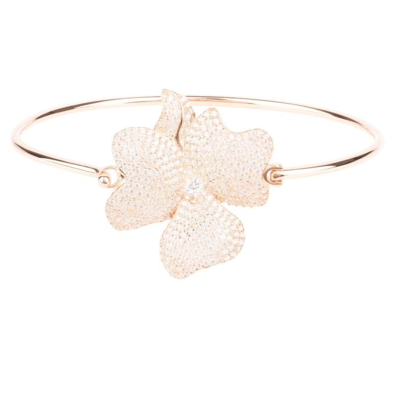 Thumbnail of Flower Large Statement Cuff Bracelet Rosegold image