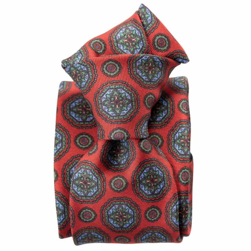 Elizabetta Corsini Chili Pepper Printed Silk Tie - Red