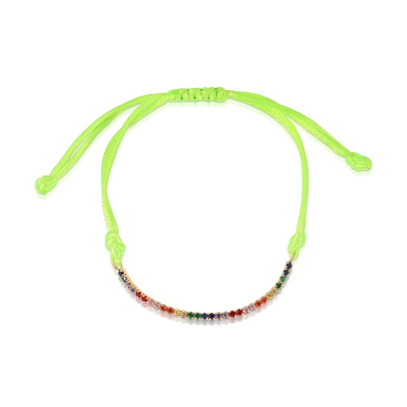 Thumbnail of Rainbow Tennis Bracelet Neon Yellow image