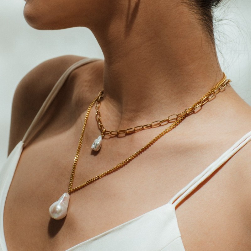 Thumbnail of Sicil Pearl Necklace - 18K Gold Vermeil image