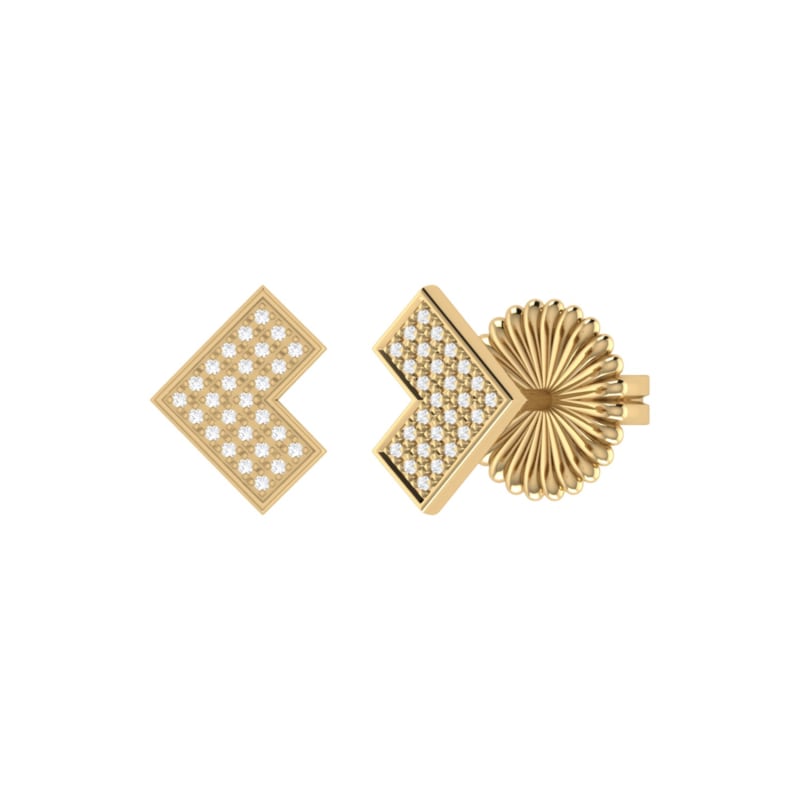 Thumbnail of One Way Stud Earrings In 14 Kt Yellow Gold Vermeil On Sterling Silver image