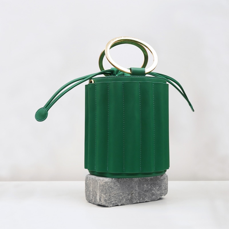 Thumbnail of Water Metal Handle Bucket Bag - Green image